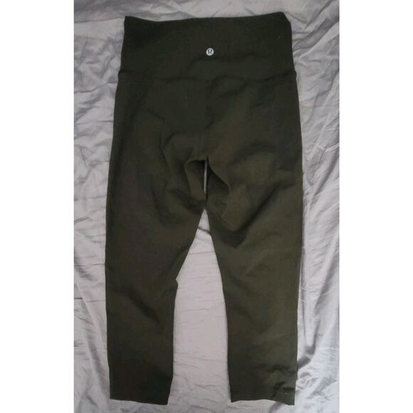 Lululemon Wunder Under High Rise Olive Green Capri Size 6 - Picture 1 of 4